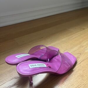 Steve Madden Pink jelly Strap Kitten Heel